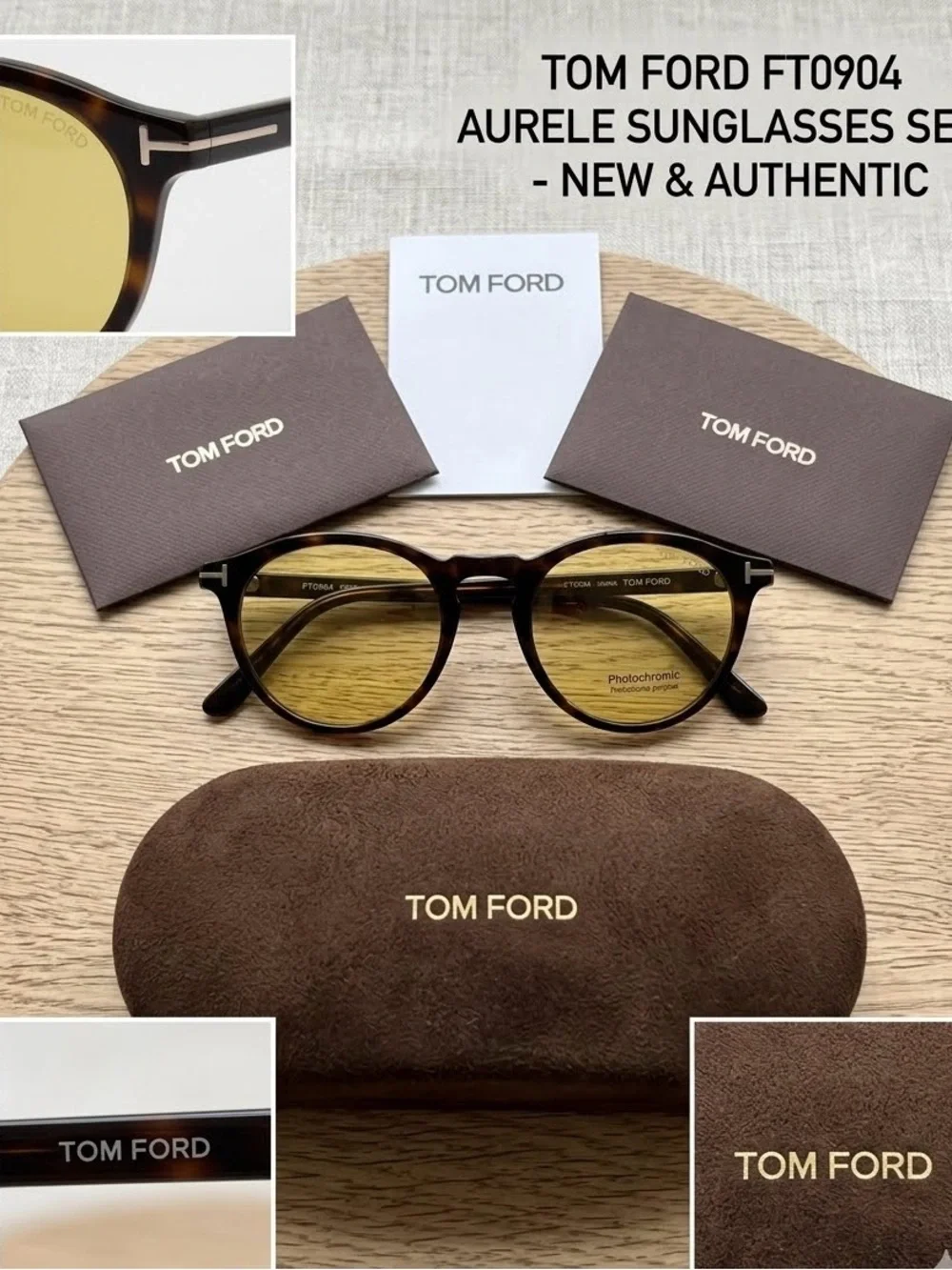 Tom Ford Tortoiseshell Frame Yellow Lens Sunglasses